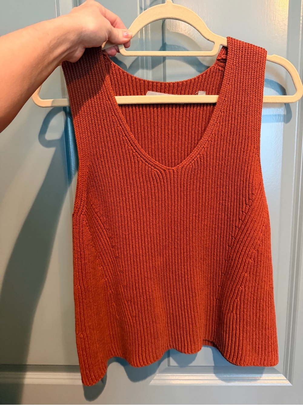 Vince Rust Ribbed Knit Tank Top - Picture 13 of 13